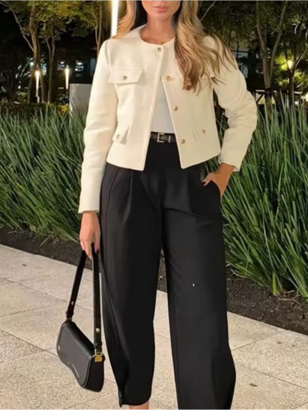 Like Zara Cream Crop Jacket